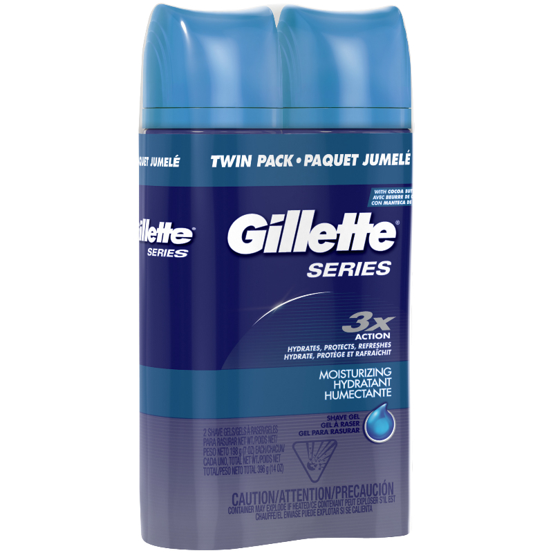 Gillette Series Shave Moisturizing Gel - Twin - 7oz / 2x198g