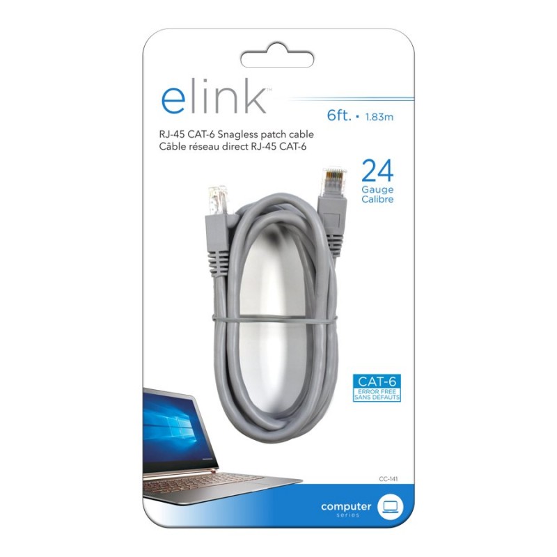 eLink CAT 6 Patch Cable - 1.8m - Grey - CC-141