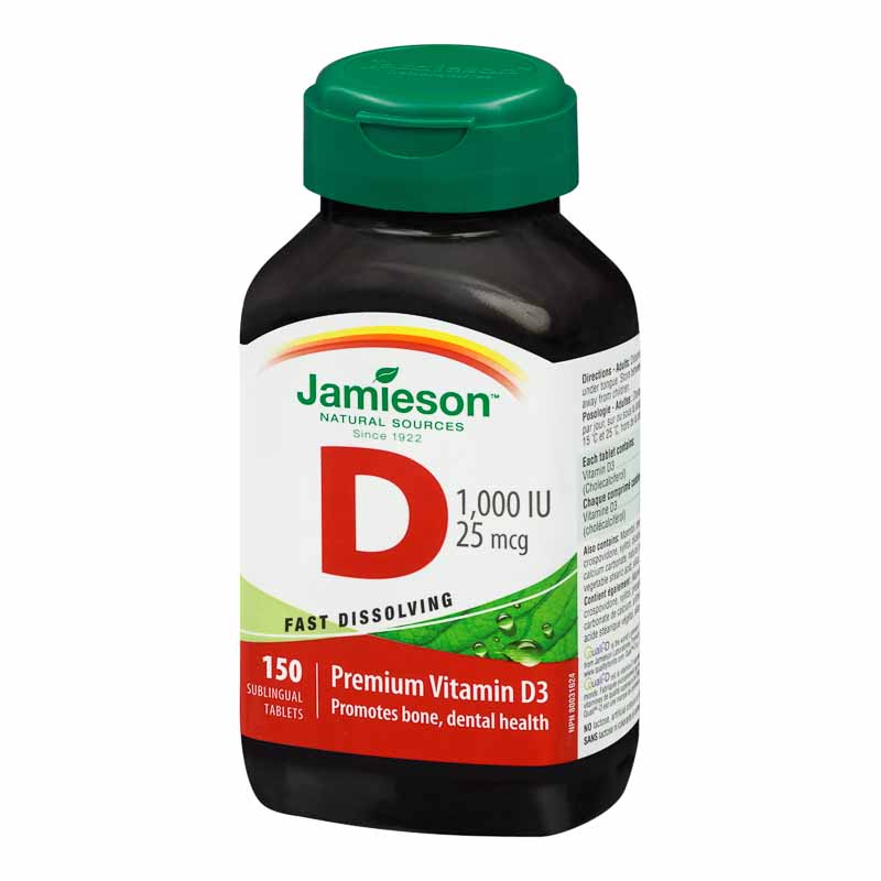 Jamieson Vitamin D3 1,000 IU Sublingual Tablets - 150's ...