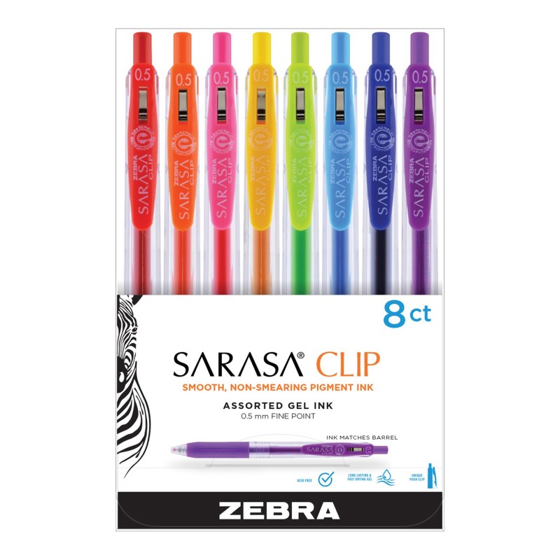 Zebra Sarasa Clip Gel Pen Set - 8 piece