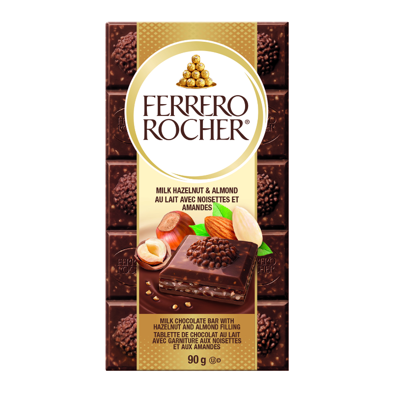 Ferrero Rocher Chocolate Bar - Milk Hazelnut & Almond - 90g