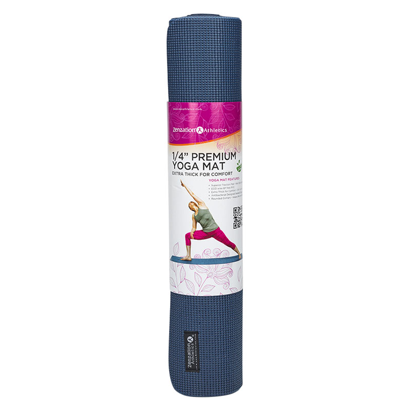 Zenzation Premium 1 4 Inch Extra Thick Yoga Mat Blue London Drugs