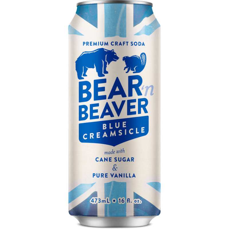 Bear 'n Beaver Made with Cane Sugar & Pure Vanilla - Blue Cream - 473ml