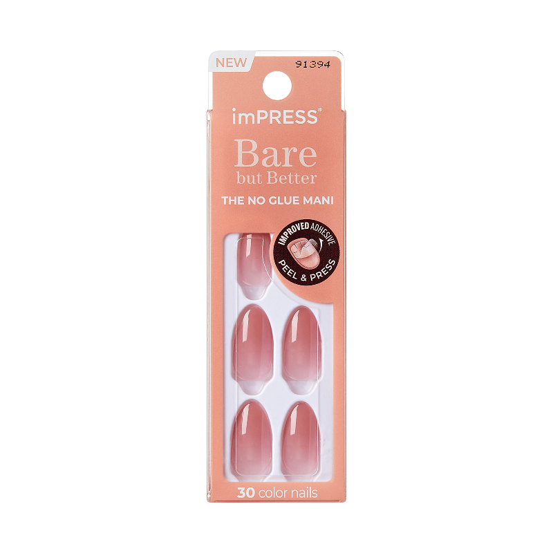 ImPRESS Bare but Better Color False Nails Kit - Medium - Almond - Serenity - 30's