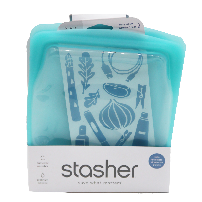 Stasher Reusable Quart Storage Bag - Aqua