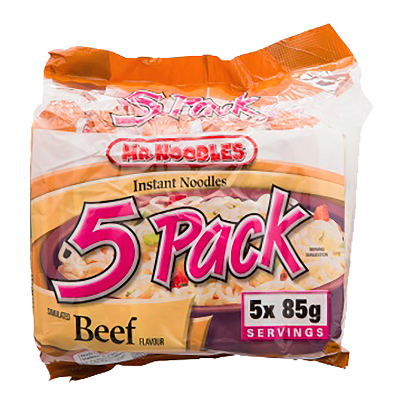 Mr. Noodles Instant Noodles - Beef - 5x85g packs