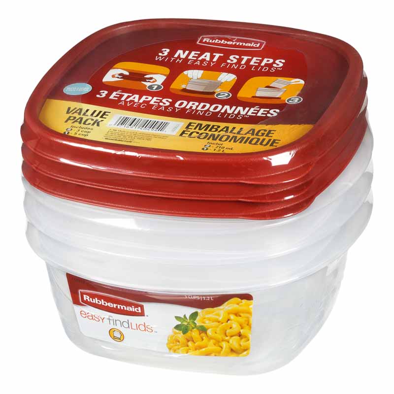 Rubbermaid Easy Find Lids Food Storage Containers Value Pack 3