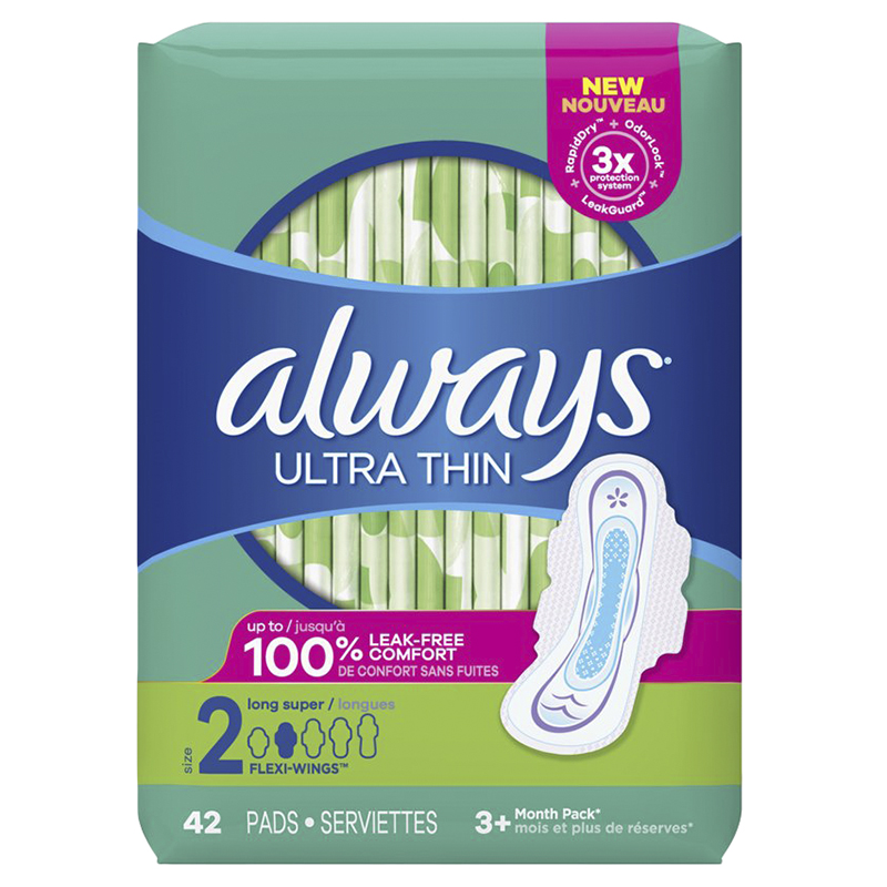 Always Ultra Thin Sanitary Pads - Long Super - Size 2