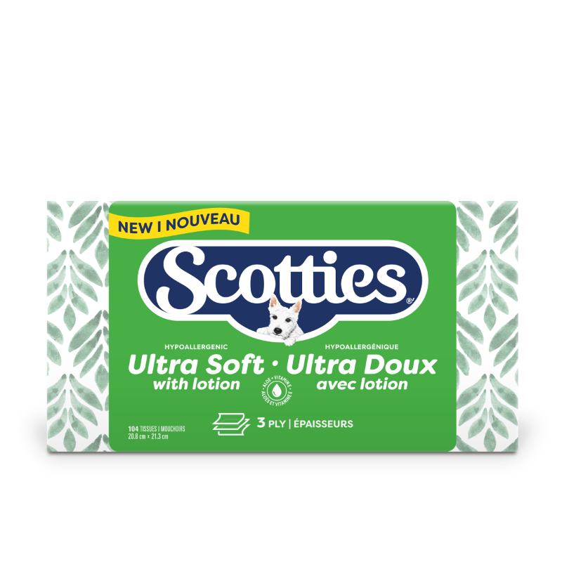 Scotties 3-Ply Ultra Soft with Lotion Facial Tissues - 104s