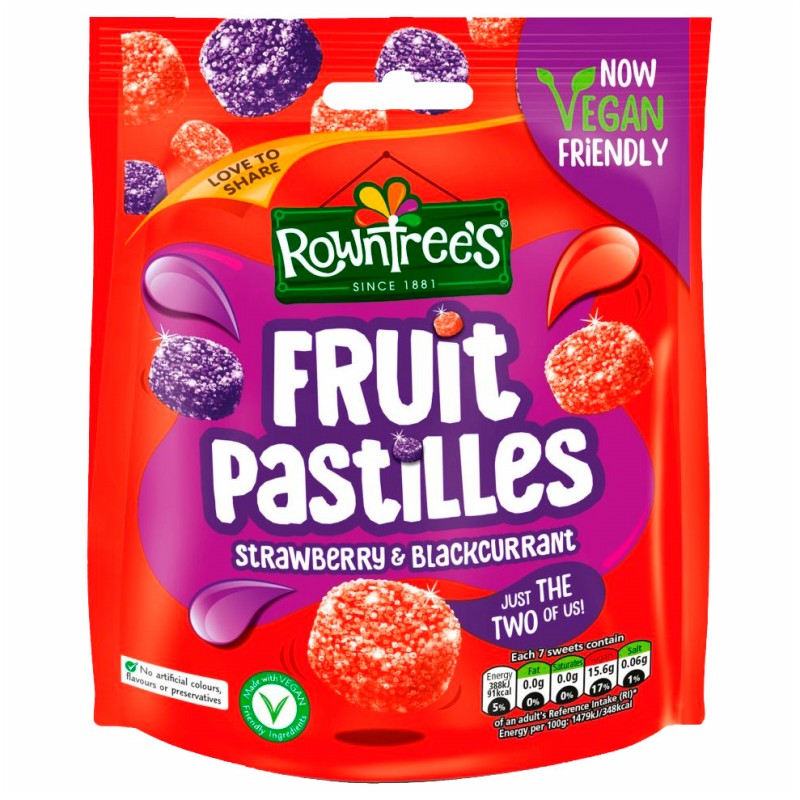 Rowntrees Fruit Pastilles - Strawberry & Blackcurrant - 143g