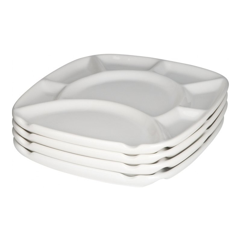 Trudeau Fondue Plate - White - 4 pack