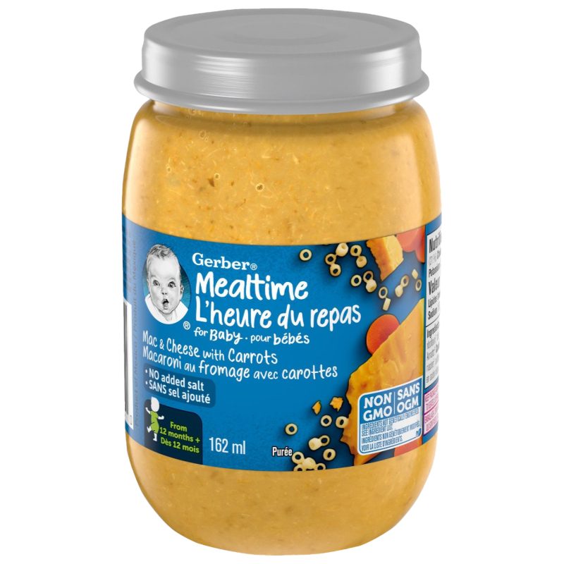 Gerber Mealtime Baby Puree - Mac & Cheese with Carrots - 162ml