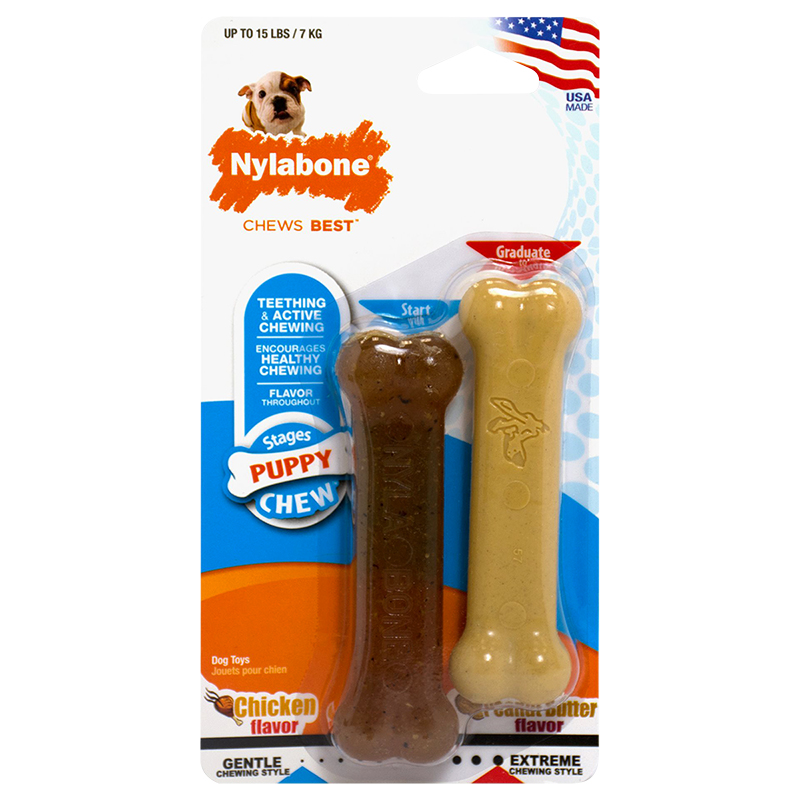 Nylabone Chew Best Teething Chew for Puppies - 2 pack