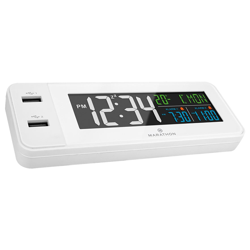 Marathon Hotel Collection 72 Color LED Display Clock - White - CL030072WH