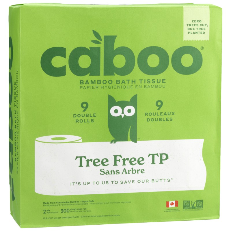 Caboo Bamboo Bath Tissue Plastic Free - 9pk/300's
