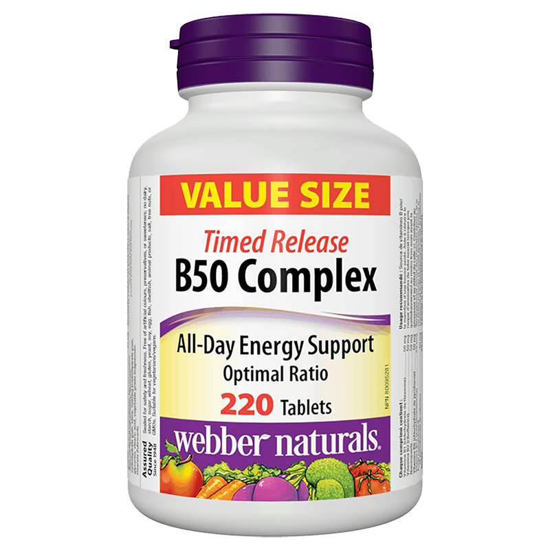 Webber Naturals Vitamin B50 Complex - Timed Release - 220s