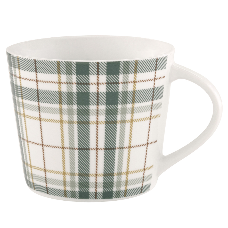 Safdie & Co. Pine Mug - Green Plaid