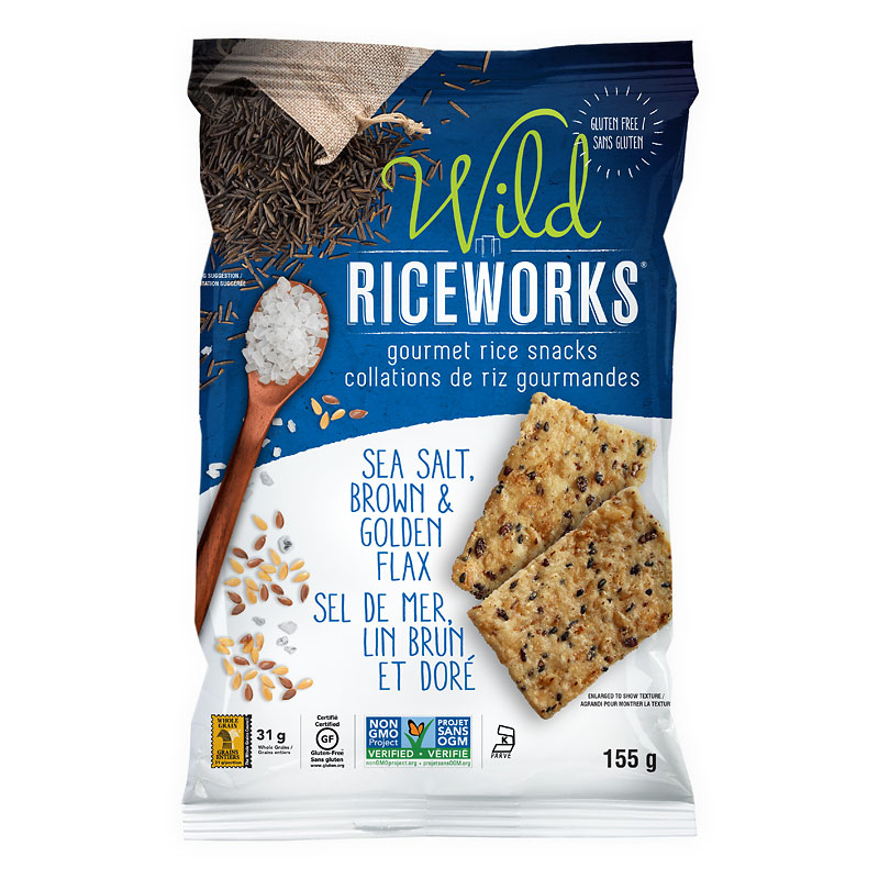 Wild Rice Works Chips - Seas Salt & Flax - 155g