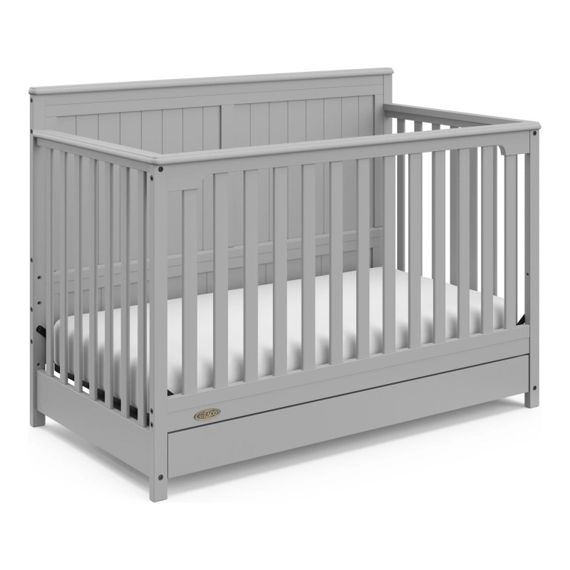 Hadley 4-in-1 Convertible Crib with Drawer - Pebble Grey