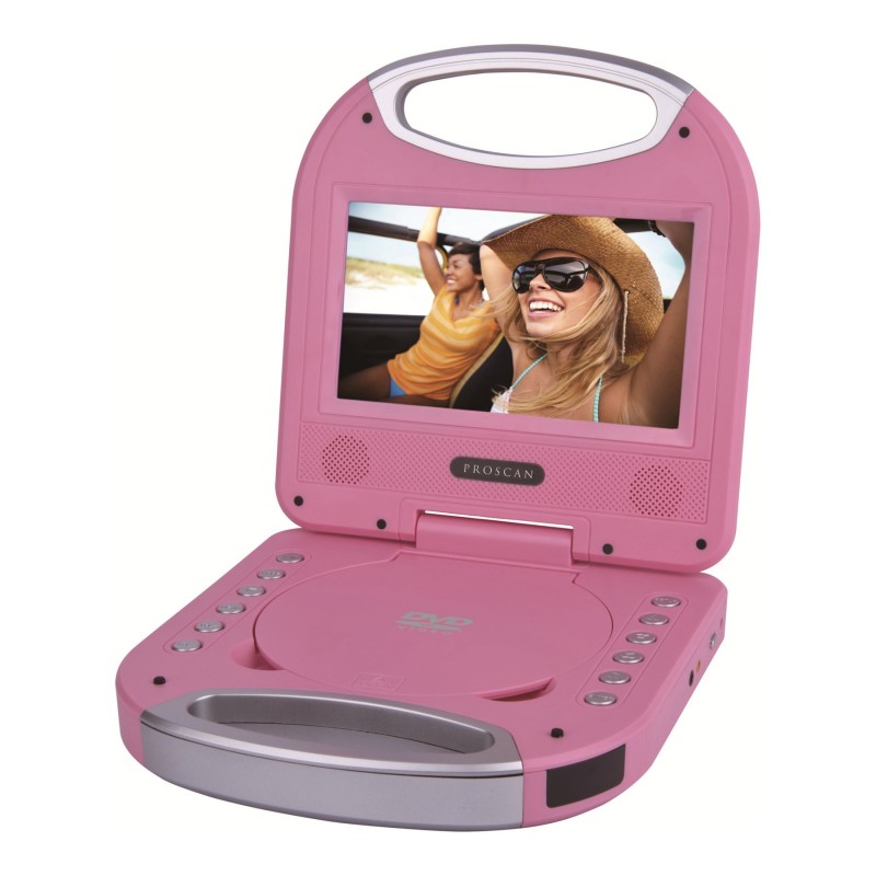 PROSCAN Portable 7in DVD Player - Pink - PDVD7049-PINK