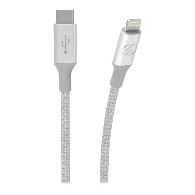 Scosche USB-C to Lightning Charging Cable - Silver - 2.4m - SC-CI4B8SR-SP