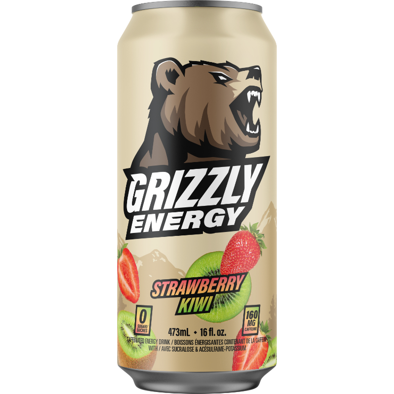 Grizzly Energy Drink - Strawberry Kiwi - 473ml