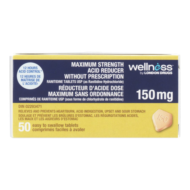 Wellness Acid Reducer Maximum Strength Ranitidine Tablets - 150mg - 50's