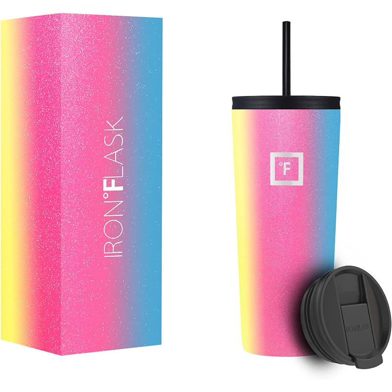 Iron Flask Classic Tumbler with Straw - Rainbow