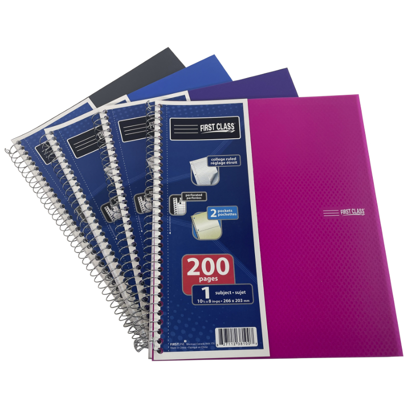 Firstline Poly Spiral Notebook - Assorted - 200 Page