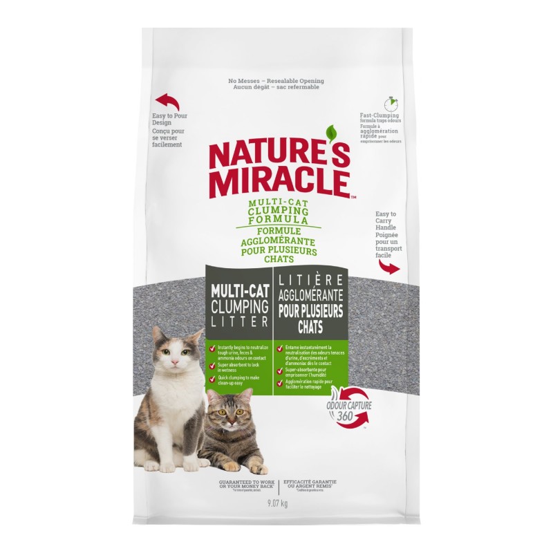 Nature's Miracle Multi-Cat Litter - Clumping Clay - 9.07kg