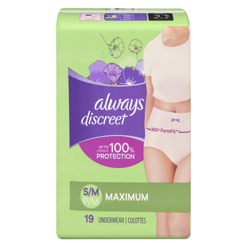 Always Discreet for Sensitive Skin Maximum+ Underwear Small