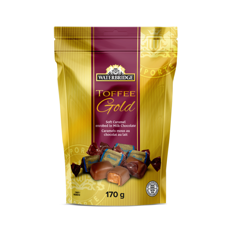 Waterbridge Toffee Gold Candy - Soft Caramel Enrobed in Milk Chocolate - 170g