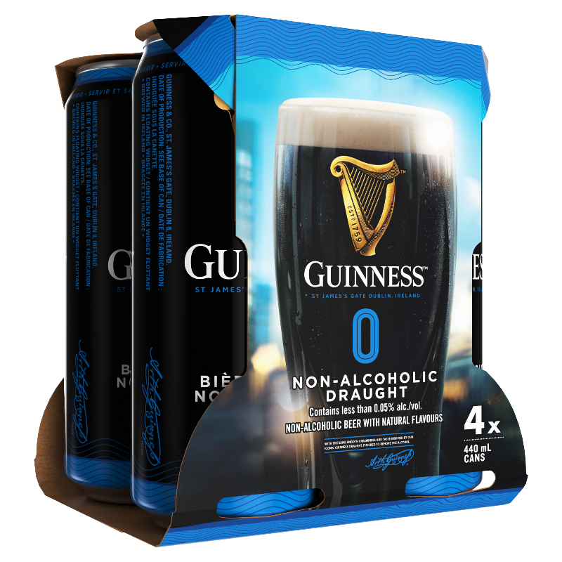 Guinness Zero Non-Alcoholic Beer with Natural Flavours - 4x440ml