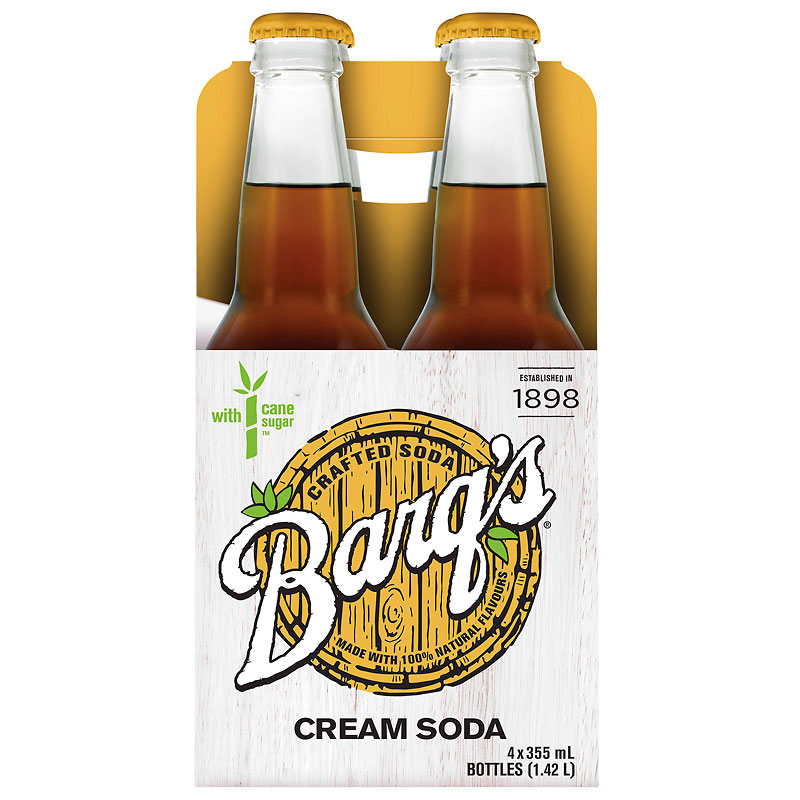 Barq's Crafted Soda - Cream Soda - 4x355ml