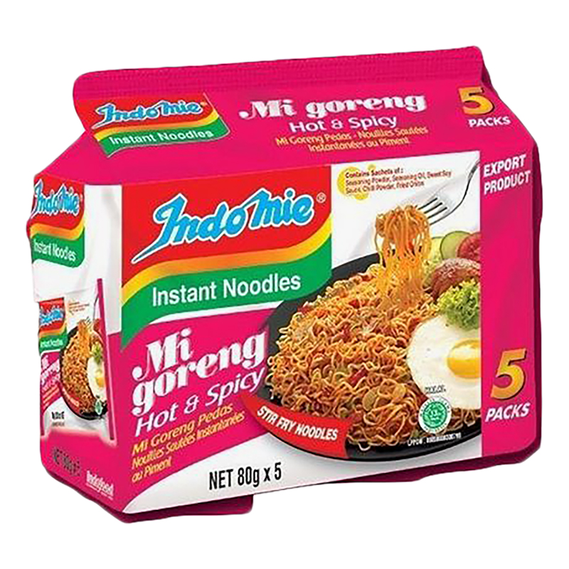 Indomie Mi Goreng Instant Noodles - Hot & Spicy - 5x80g