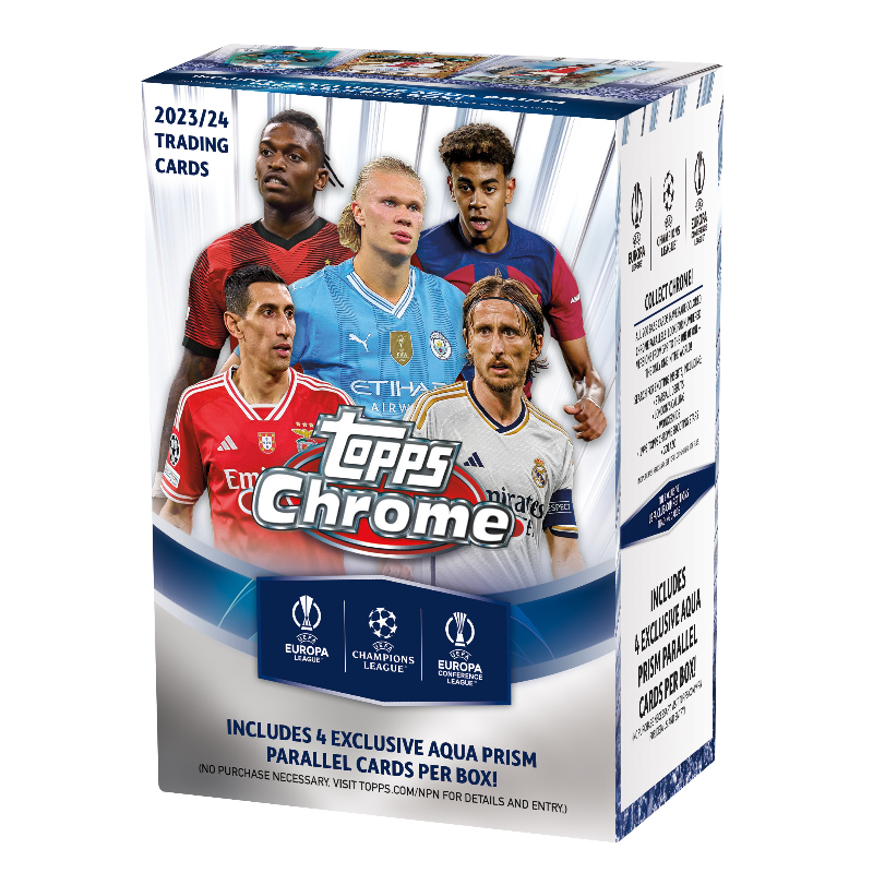 2023-24 Topps Chrome UEFA Club Competitions Soccer Trading Cards Hobby Box