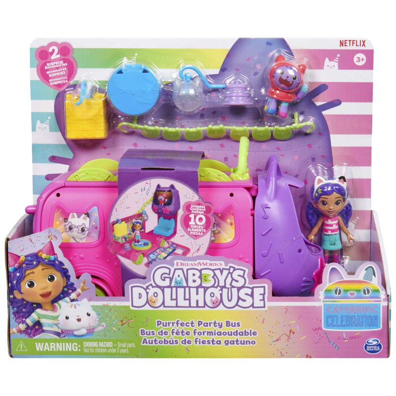 DreamWorks Gabby's Dollhouse Purrfect Party Bus Playset