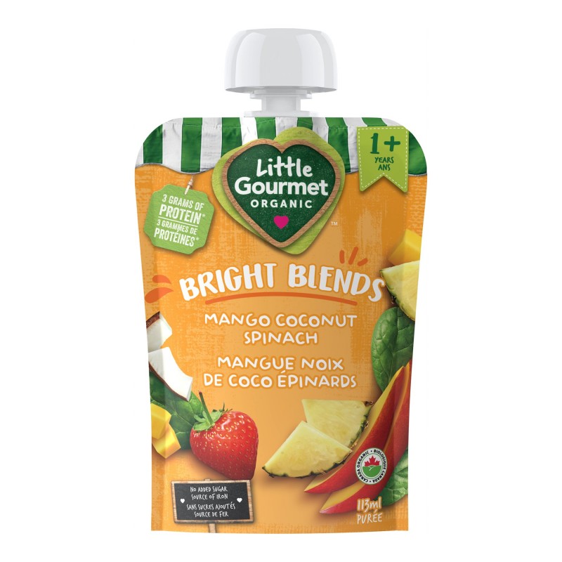 Little Gourmet Bright Blends Mango Coconut Spinach - Puree - 113ml