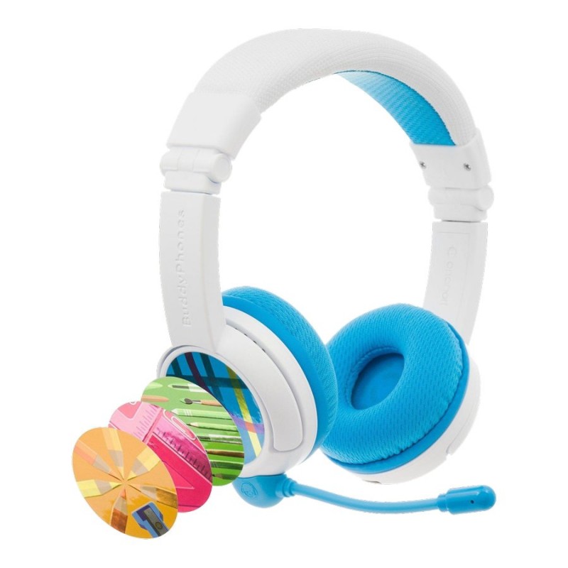 Onanoff BuddyPhones School+ Bluetooth On-Ear Headset - Blue - ONO-BT-BP-SCHOOLP-BLUE