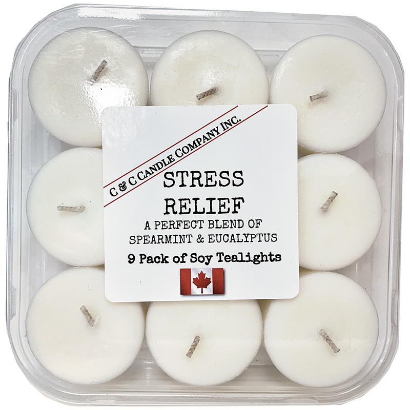 C&C Soy Tealight Candles - Stress Relief - 9 pack
