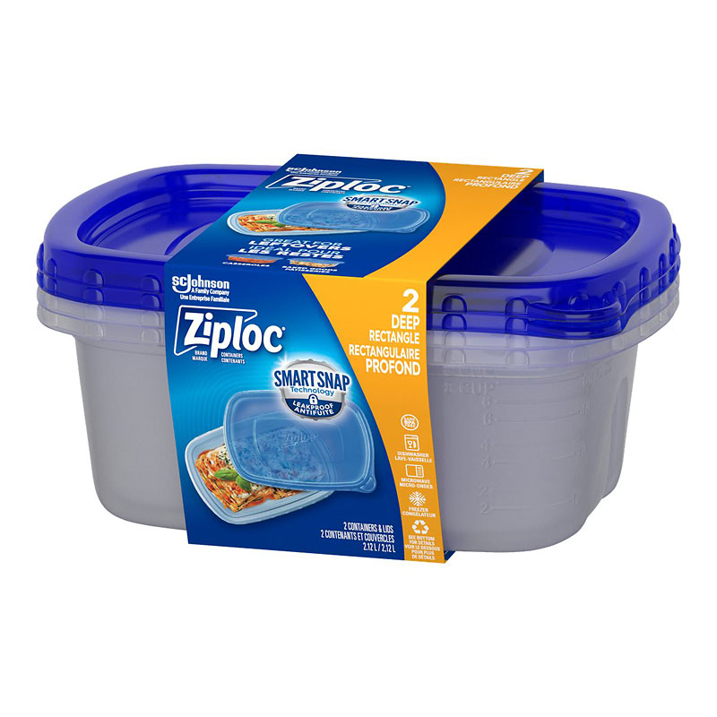 Ziploc Rectangle Containers Large 2's London Drugs