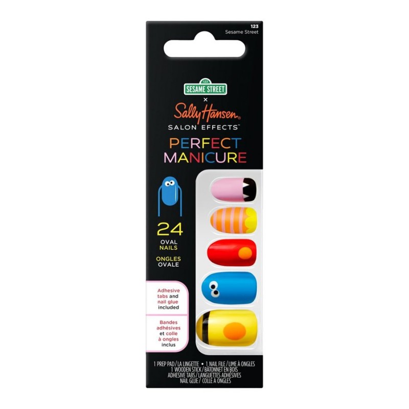 Sally Hansen Salon Effects Perfect Manicure False Nails Kit - Oval - Sesame Street (123) - 24's