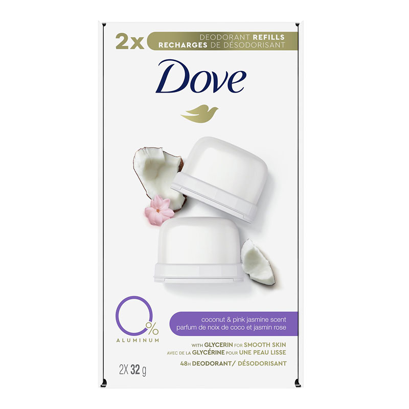 Dove Aluminum-Free Deodorant Refills - Coconut and Pink Jasmine - 2's