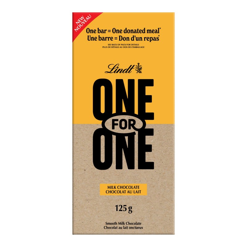 Lindt One for One Milk Chocolate Bar - 125g