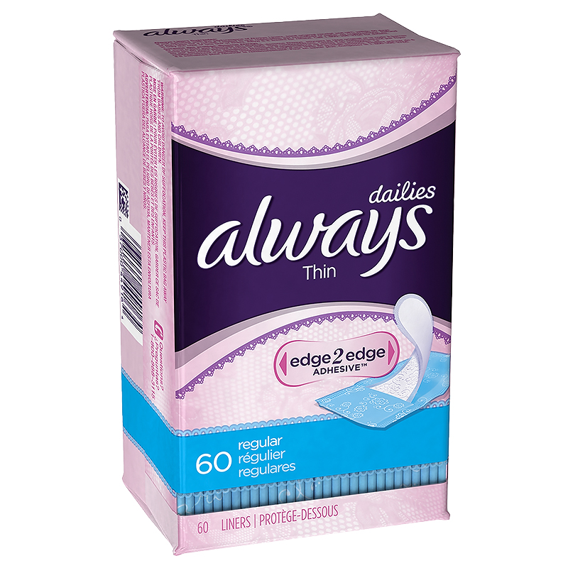 Always Thin No Feel Protection Daily Liners Regular Unscented Shop