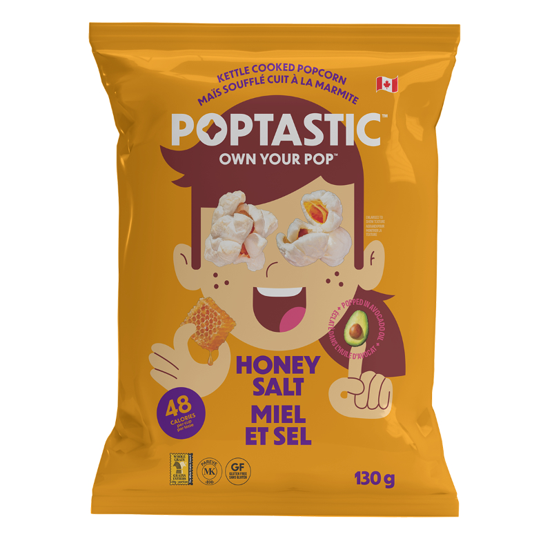 Poptastic Kettle Cooked Popcorn - Honey Salt - 130g