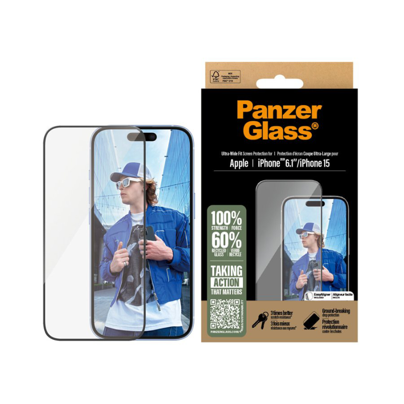 PanzerGlass Screen Protector for Apple iPhone 15 and 16