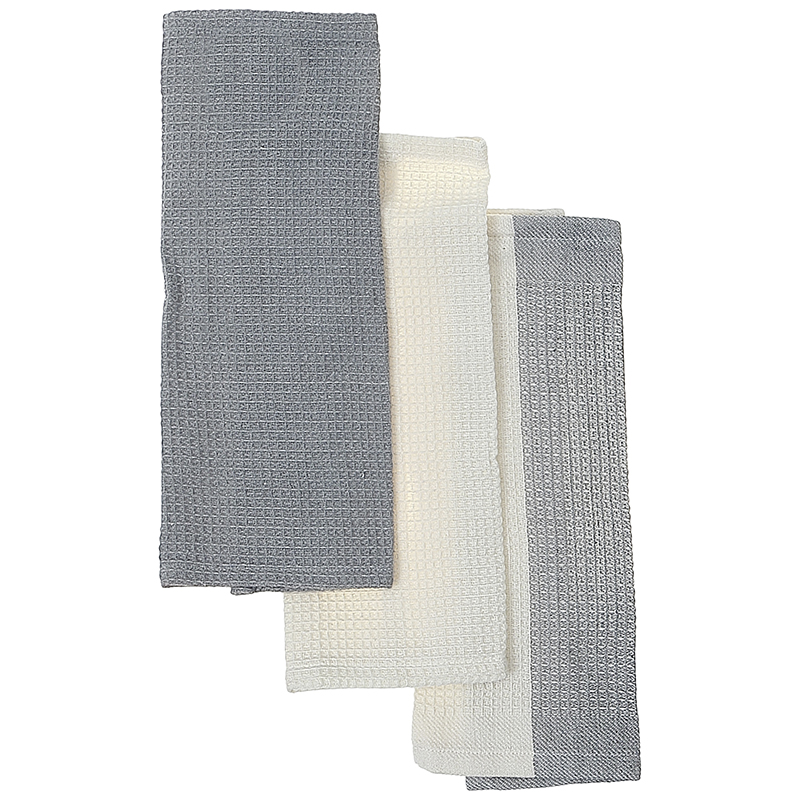 Essence Home Dish Towels - Grey - 3 pack / 12x12 Inch