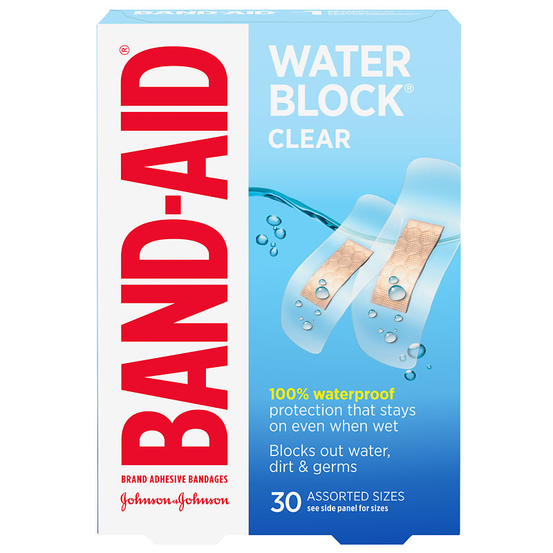 Johnson Johnson Band Aid Clear Water Block Plus Assorted 30 S London Drugs