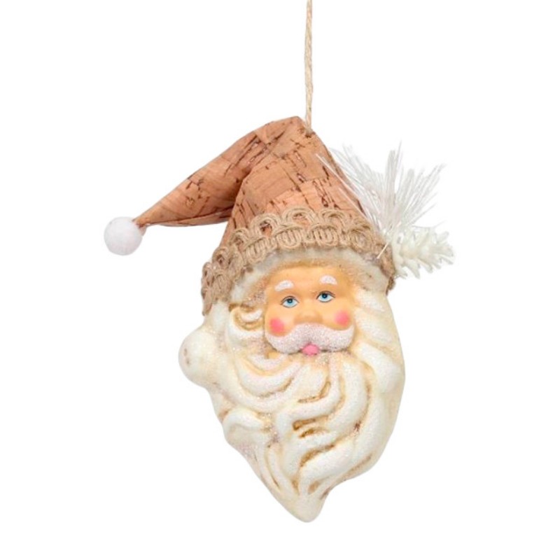 Woodland Cotton Santa Ornament